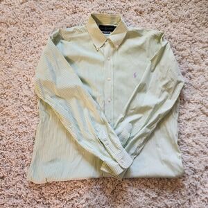 Ralph Lauren Mens Classic Fit Button Down‎ Striped Shirt Size 16 34/35